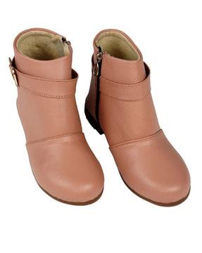 high-top calf-length boots with zip closure