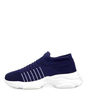 high-top slip-on running shoes