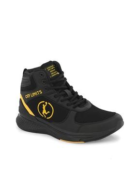 high-top lace-up basketball shoes