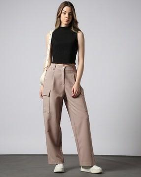 high-waist cargo pants