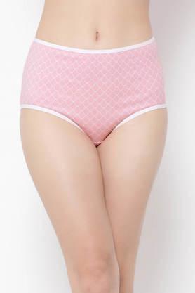 high waist mermaid scale print hipster panty in baby pink - cotton - pink