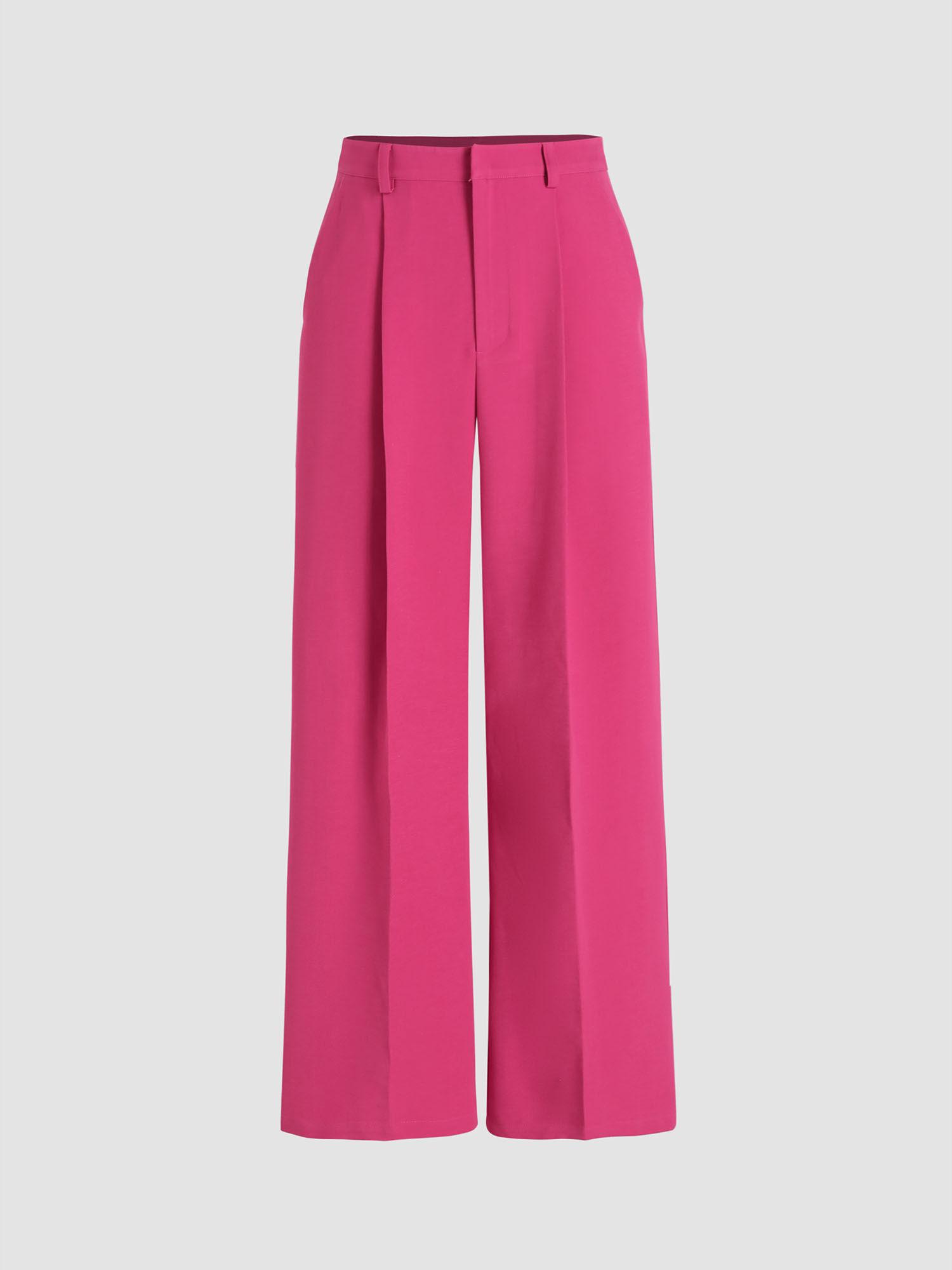 high waist pleated wide leg pants