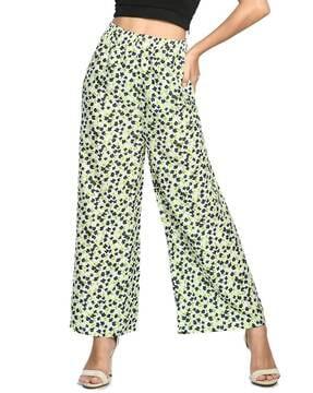 high-waist printed palazzos