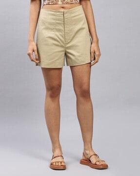high-waist shorts with insert pockets