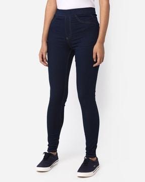 high-waisted jeggings