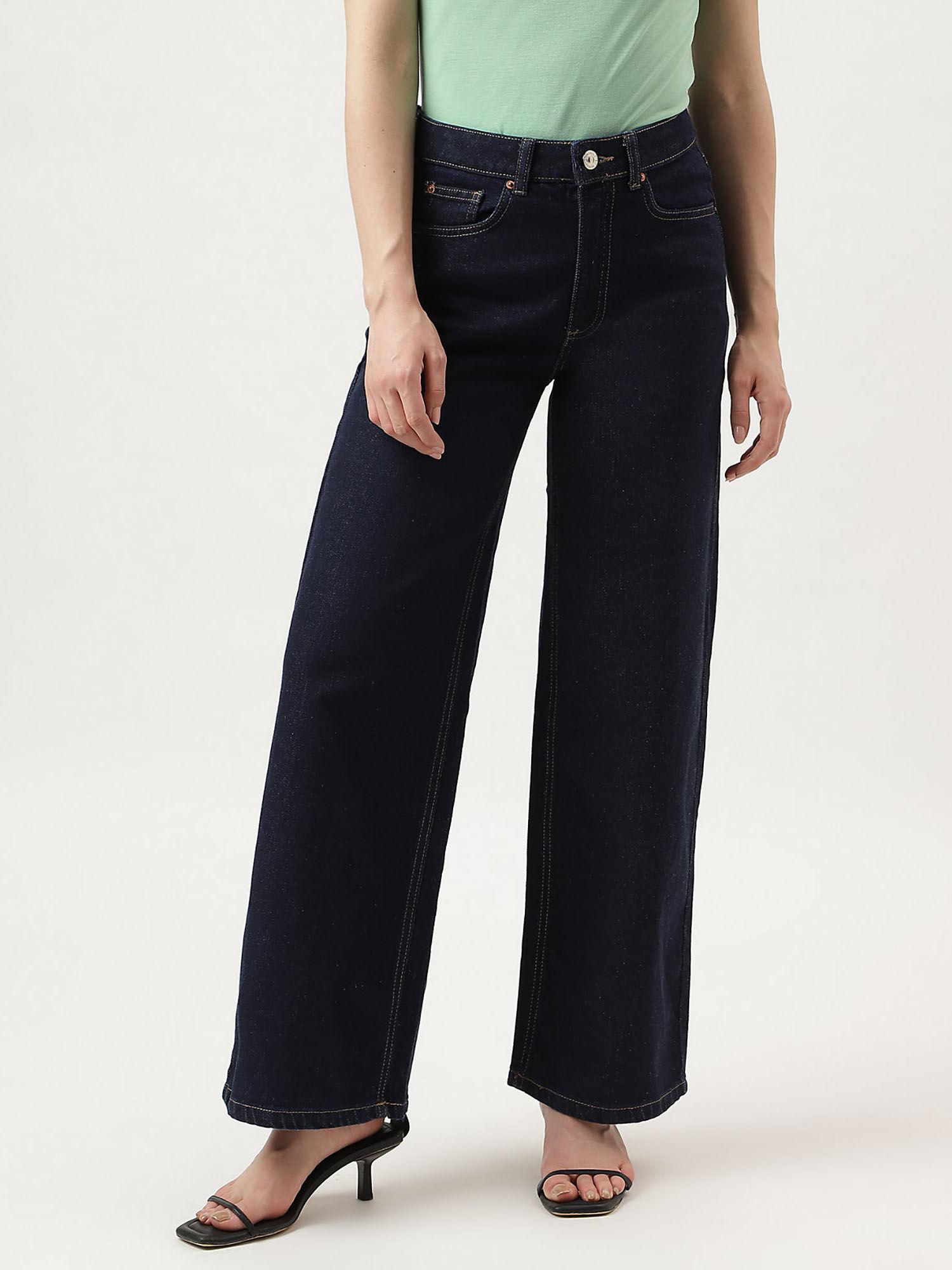 high waisted wide leg jeans