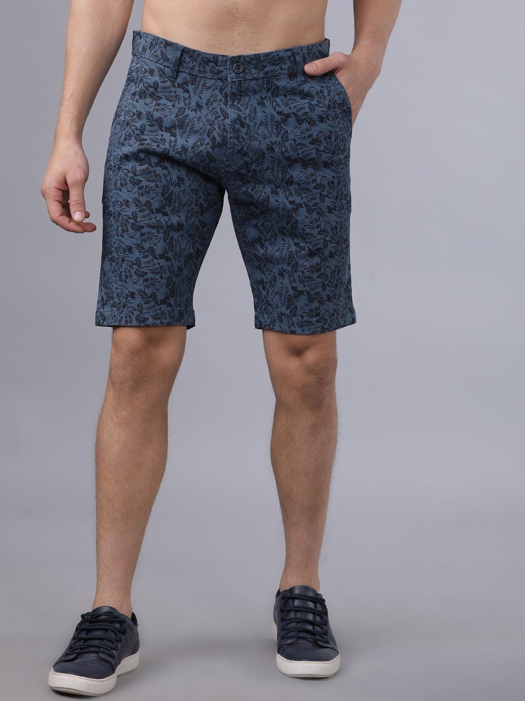 highlander-men-blue-printed-slim-fit-denim-shorts