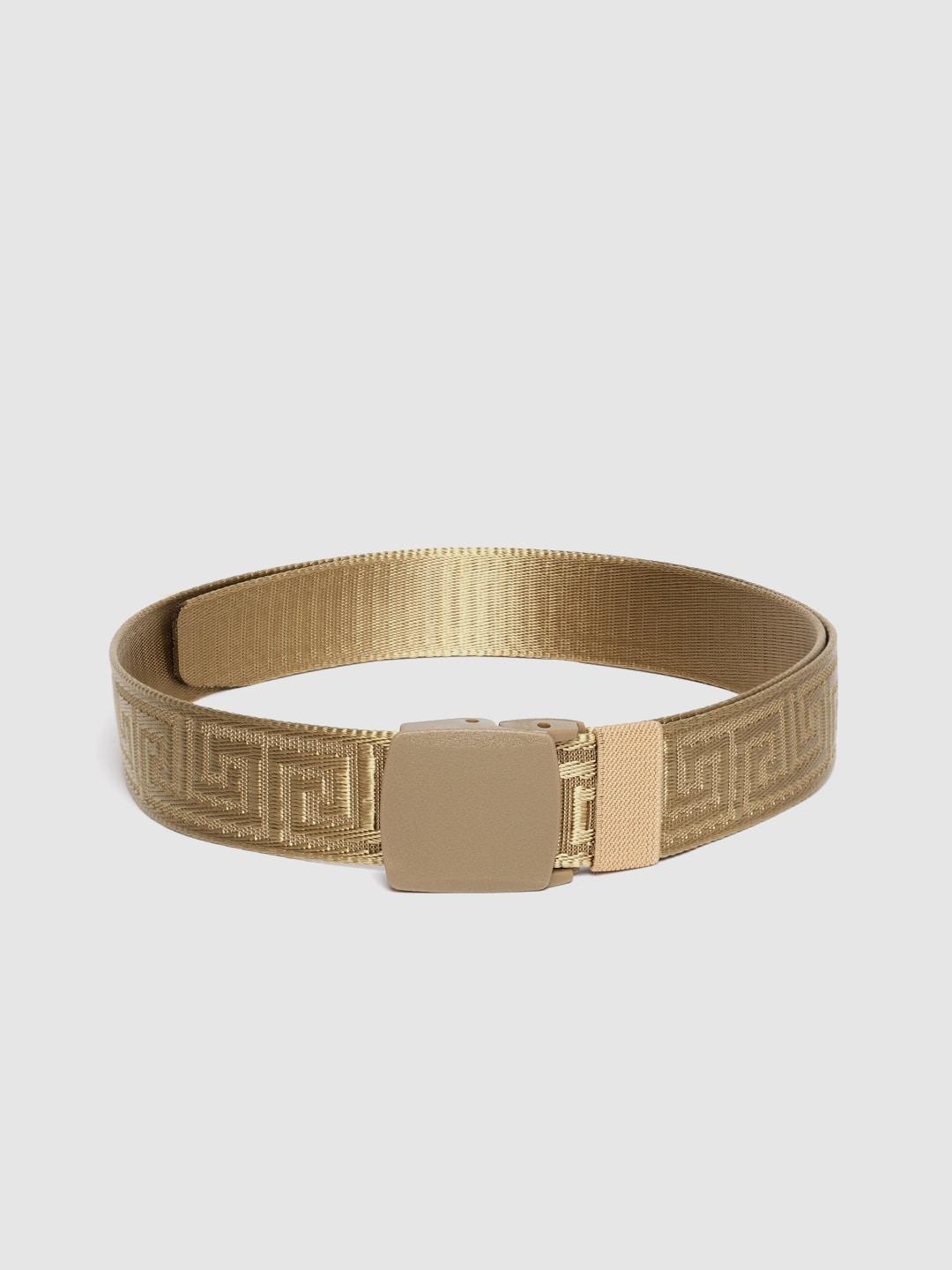 highlander men gold-toned woven design belt