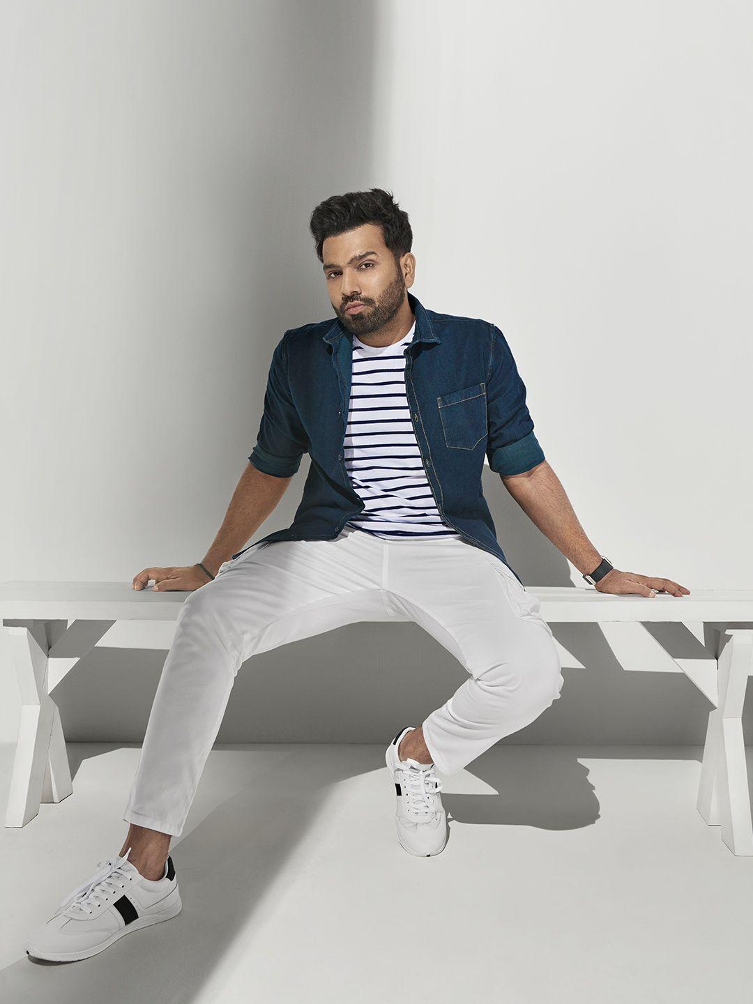highlander by rohit sharma men white tapered fit solid chinos