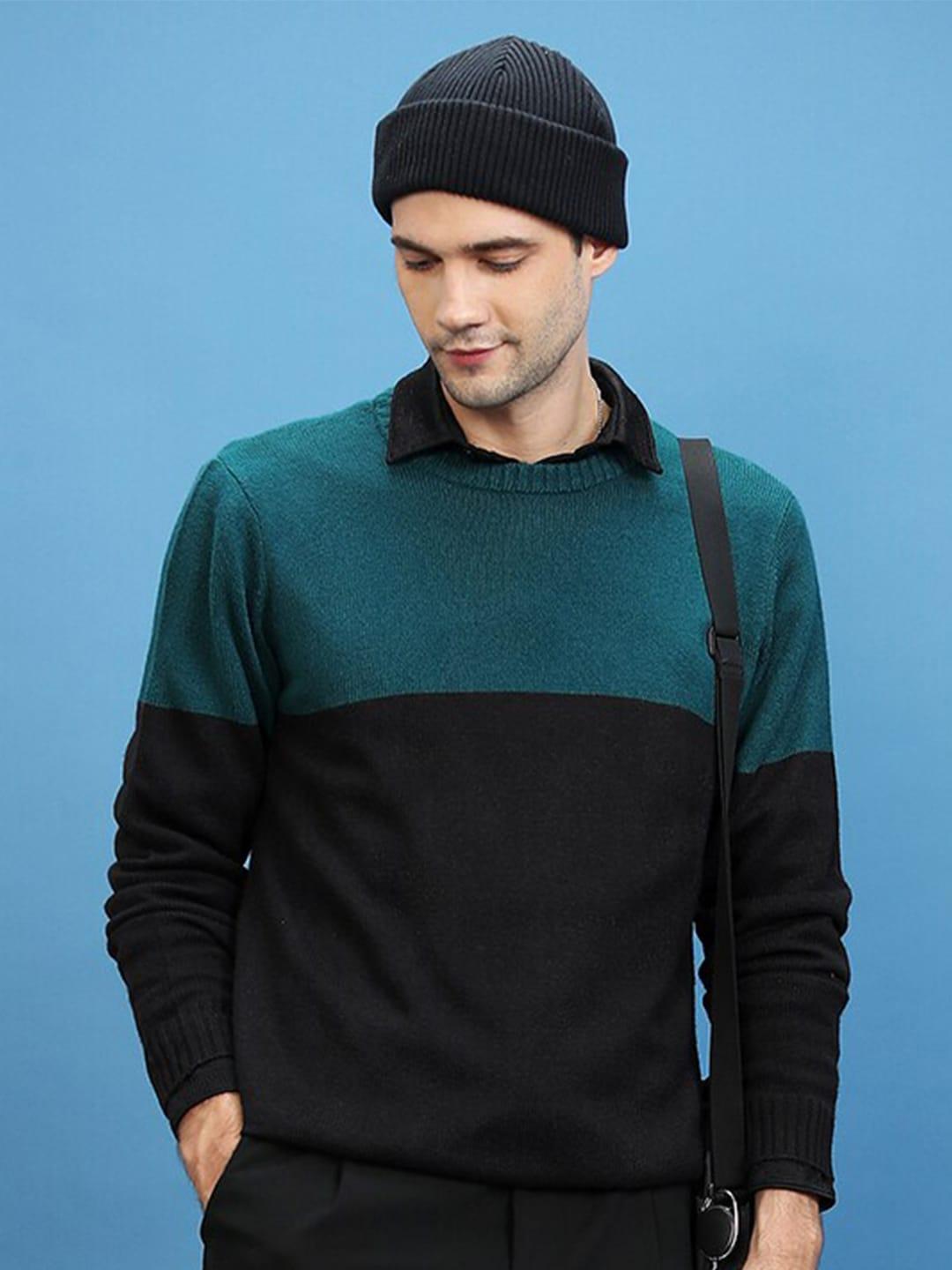 highlander colourblocked acrylic pullover sweater