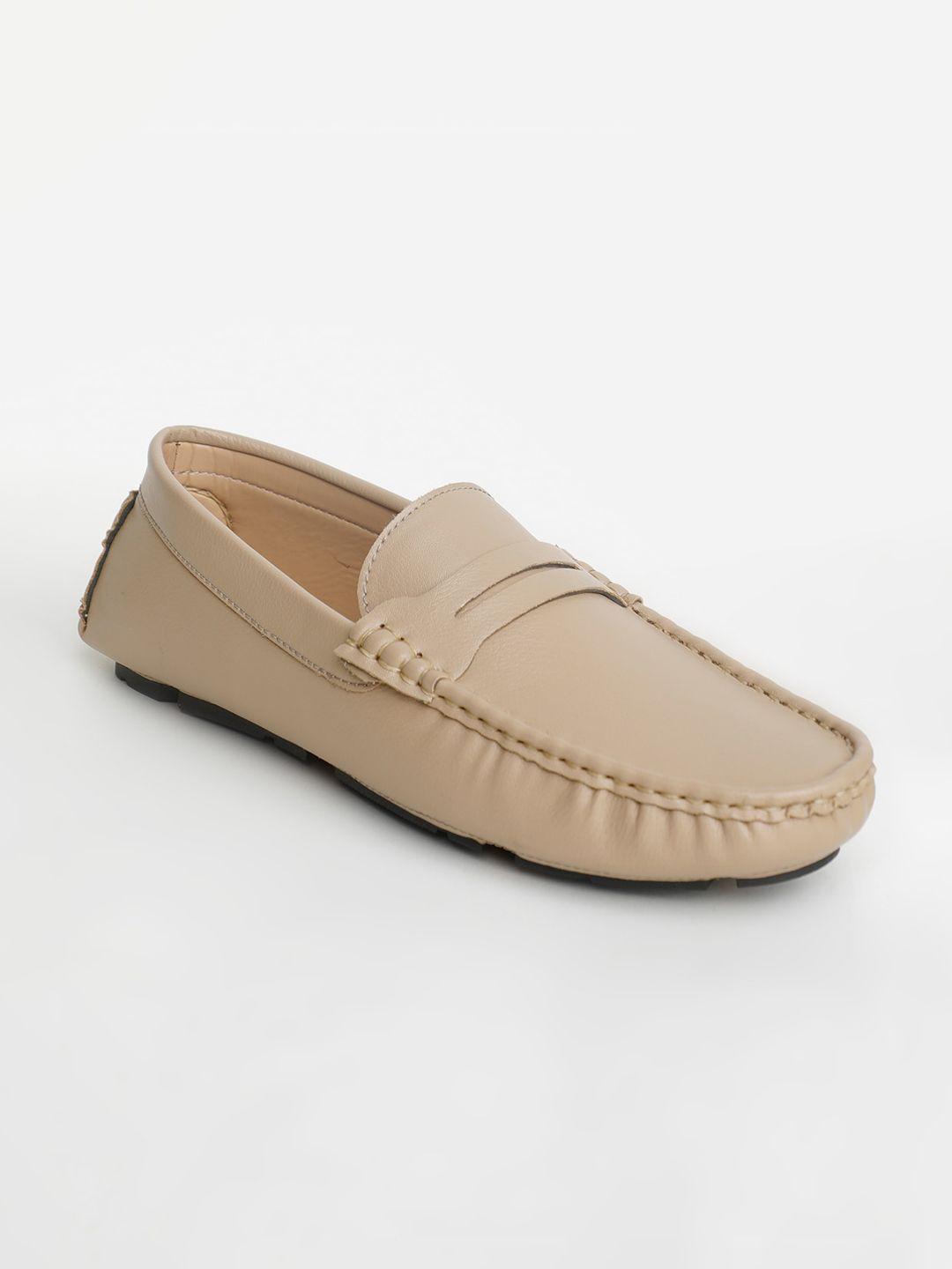 highlander men beige pu penny loafers