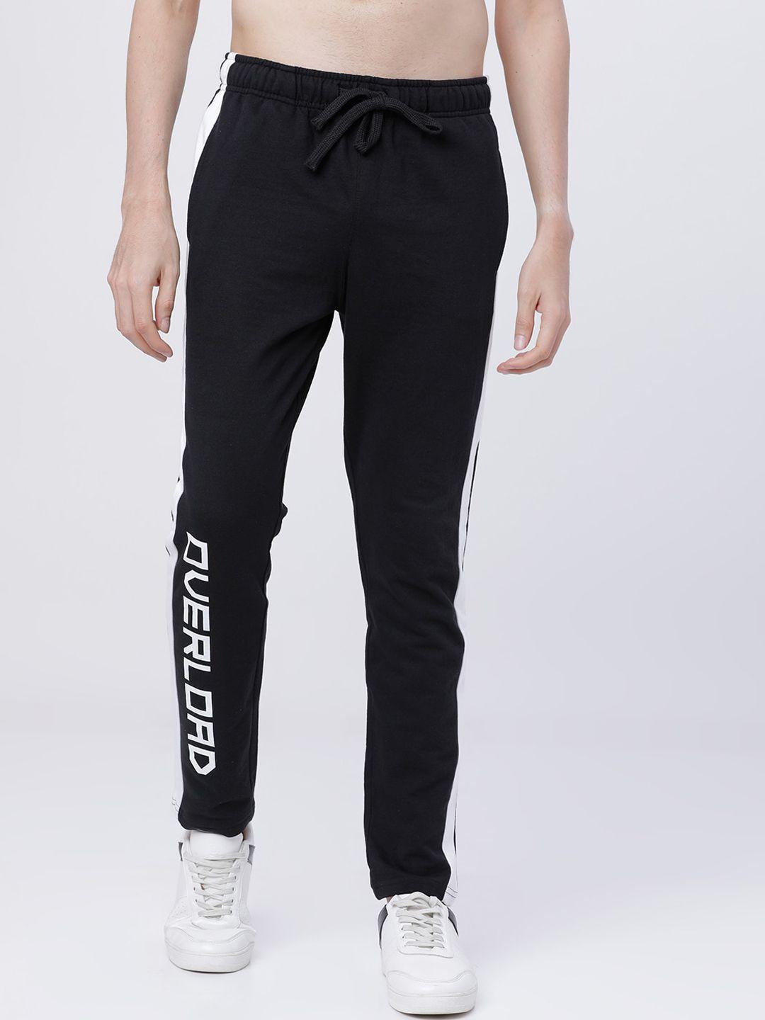 highlander men black & white printed slim-fit track pants