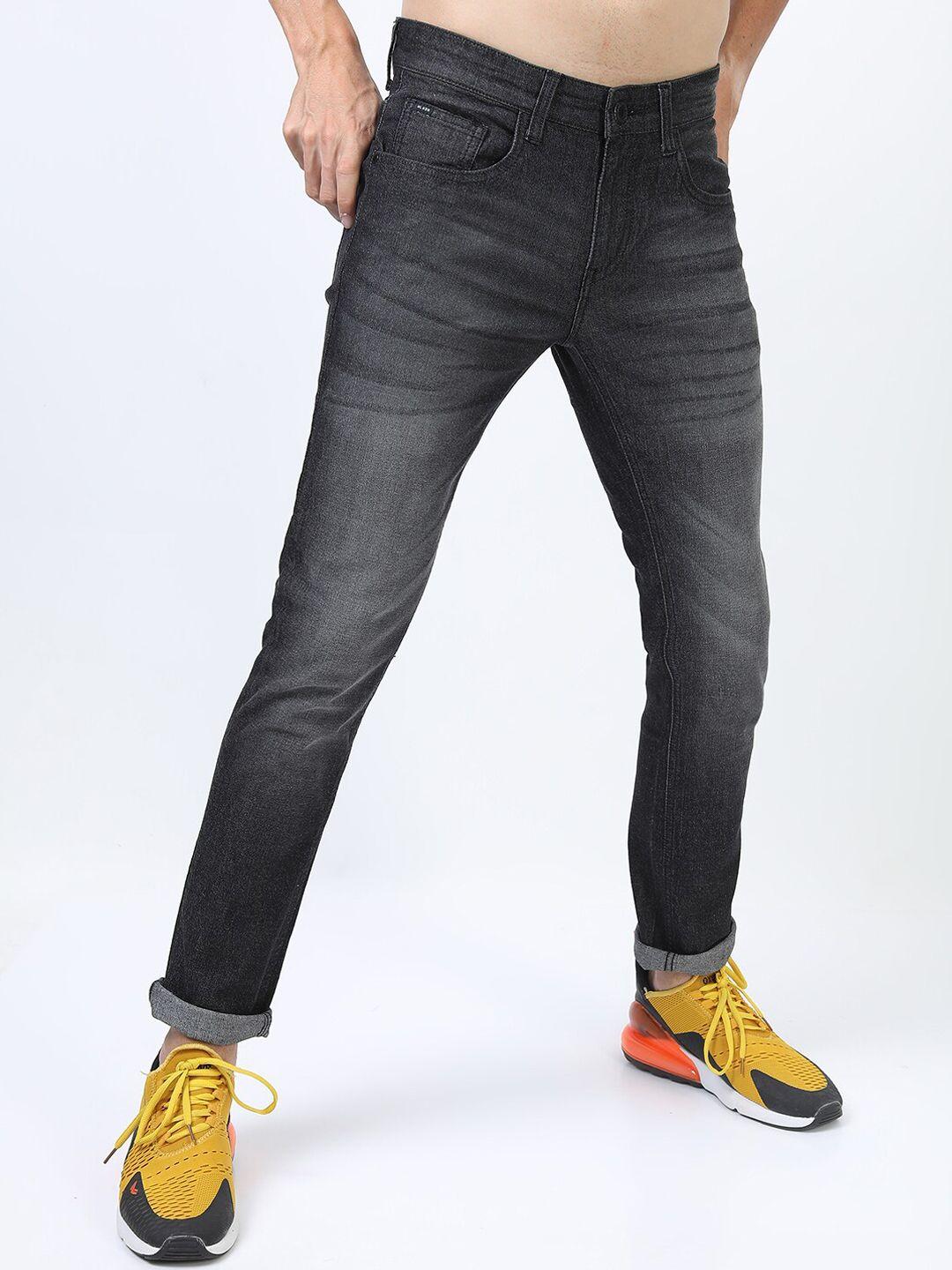 highlander men black slim fit light fade stretchable jeans