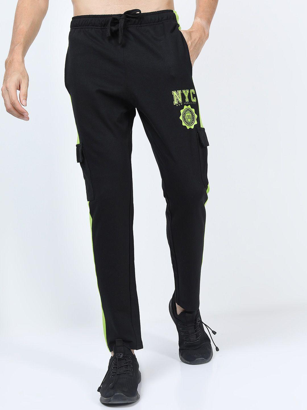 highlander men black solid slim-fit track pants