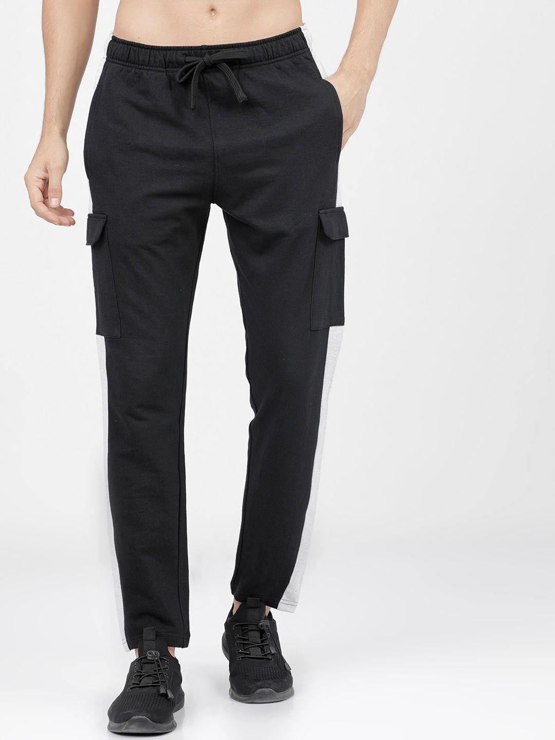 highlander men black solid slim-fit track pants