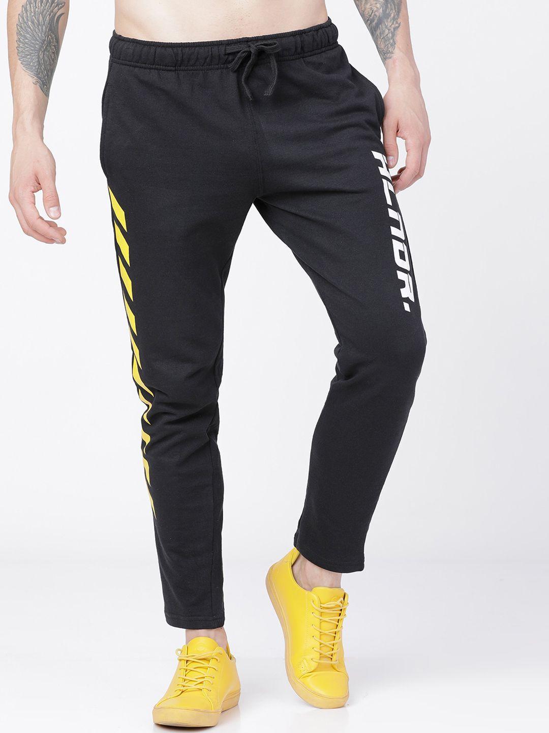 highlander men black solid track pants