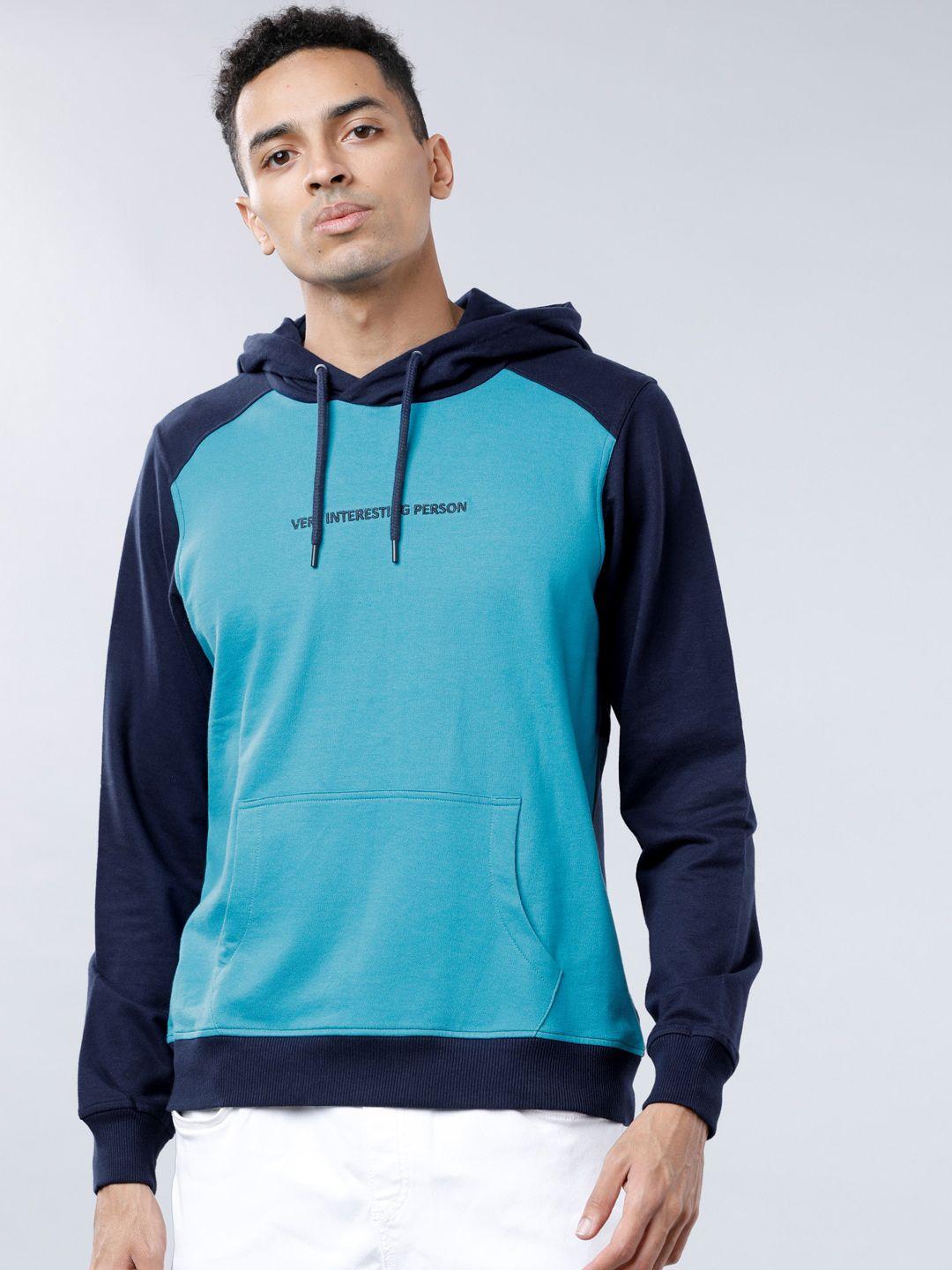 highlander men blue printed hooded sweatshirt