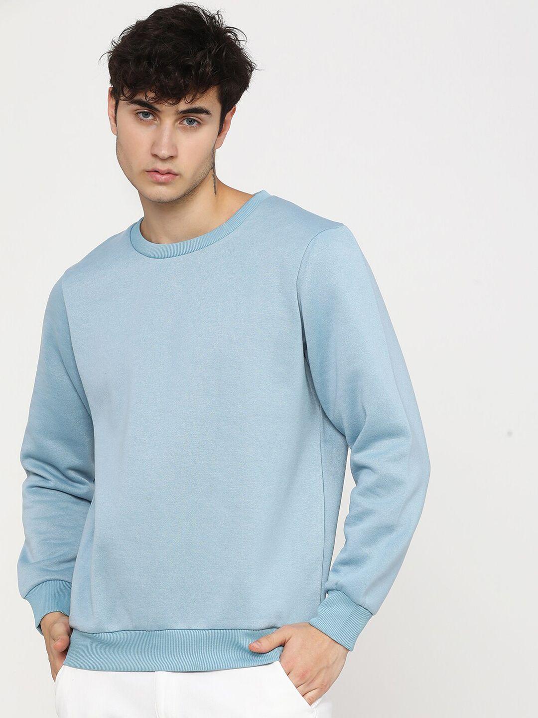 highlander men blue solid pullover sweatshirt