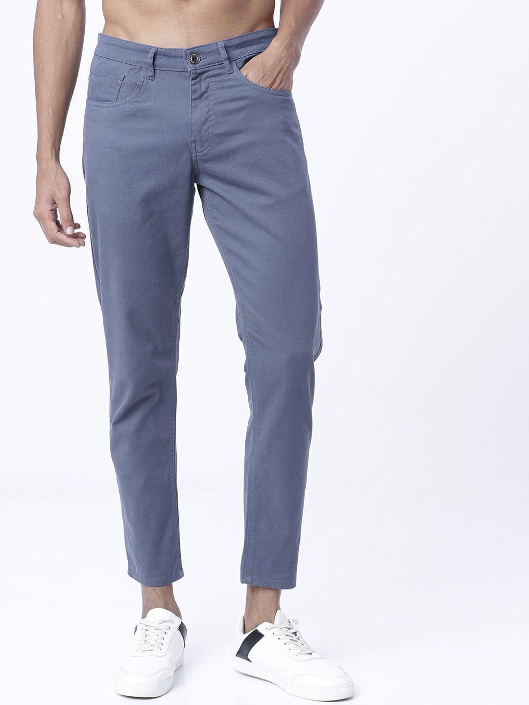 highlander men blue tapered fit chinos