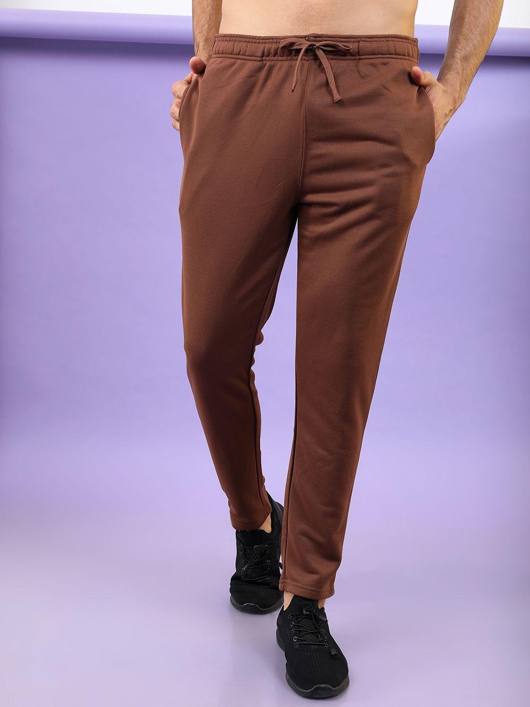 highlander men brown solid casual track pants