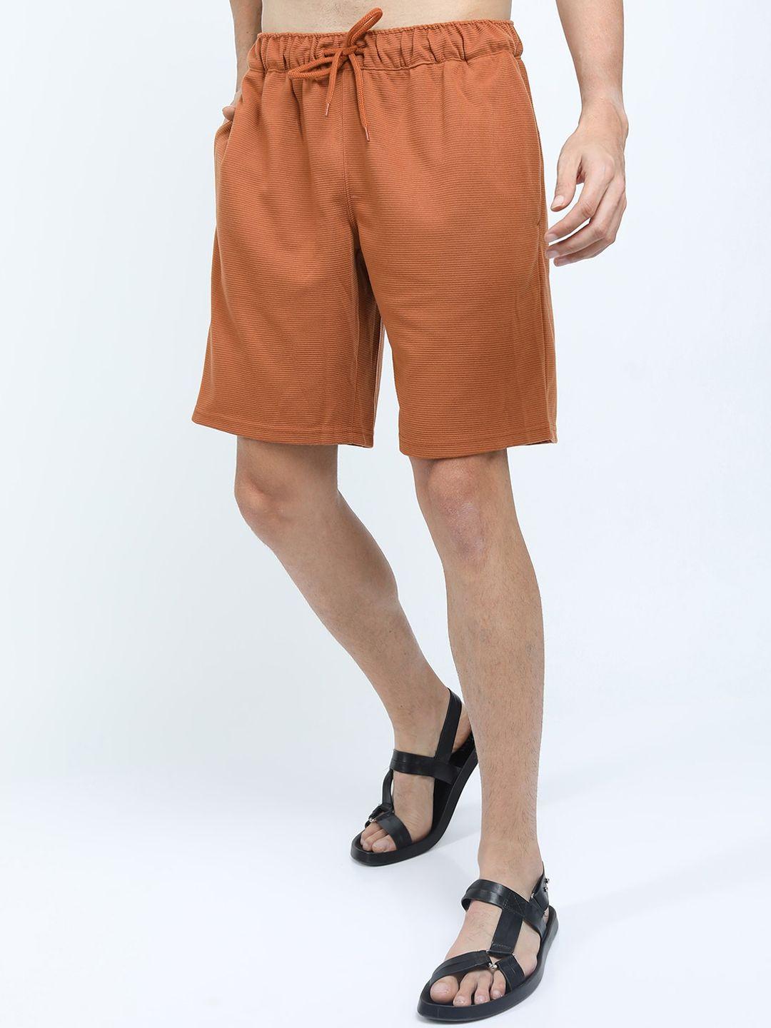 highlander men brown solid mid-rise knitted shorts