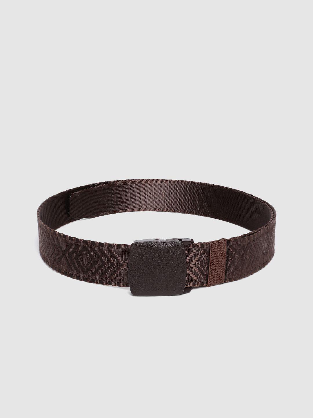 highlander men brown woven design belt