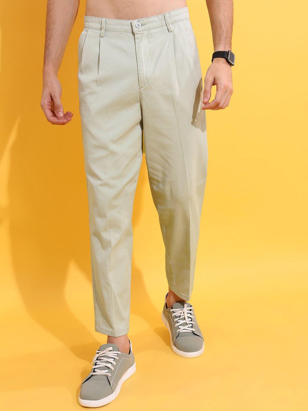 highlander men carrot leg crop length trousers