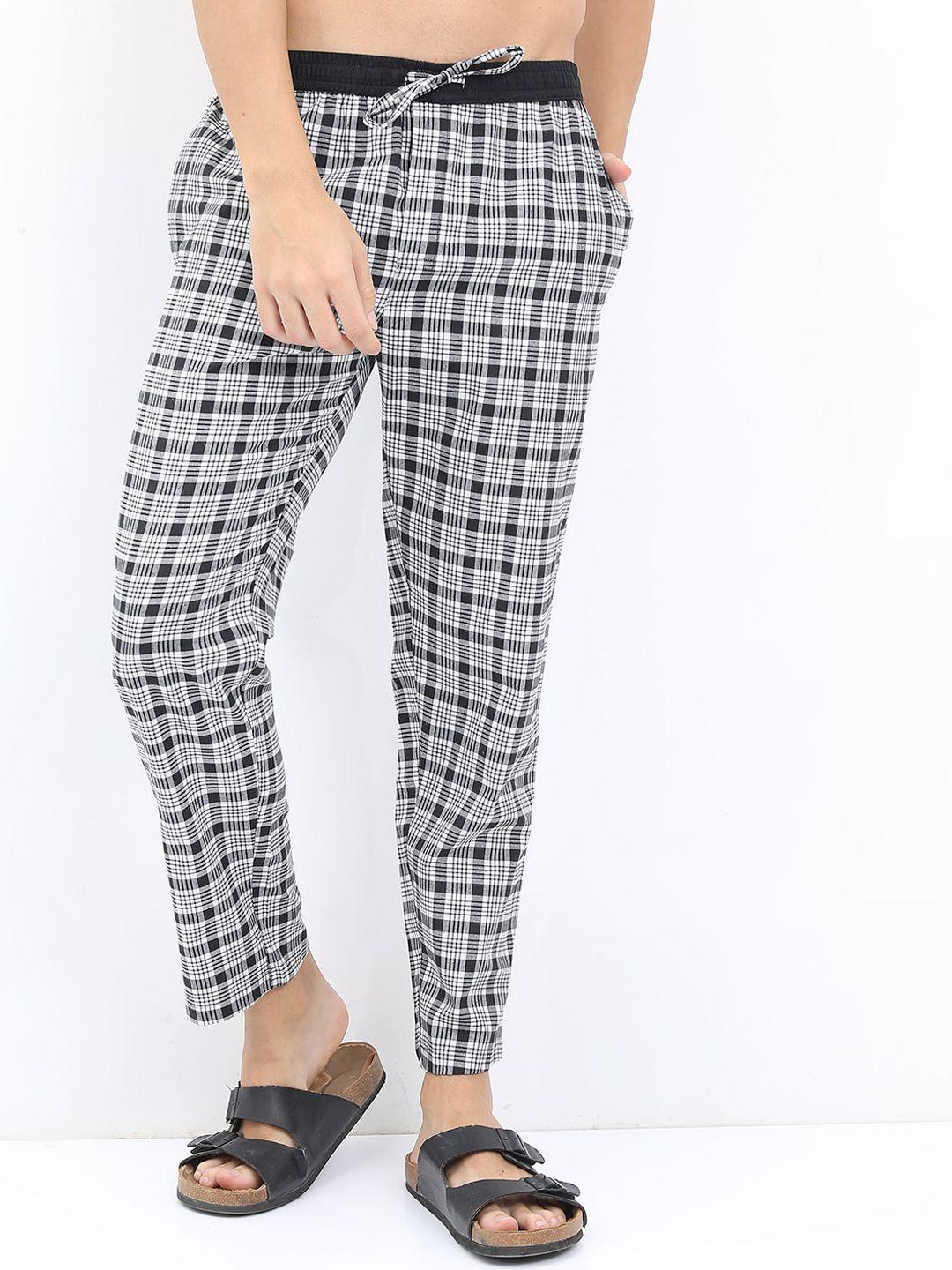 highlander men checked mid-rise lounge pants