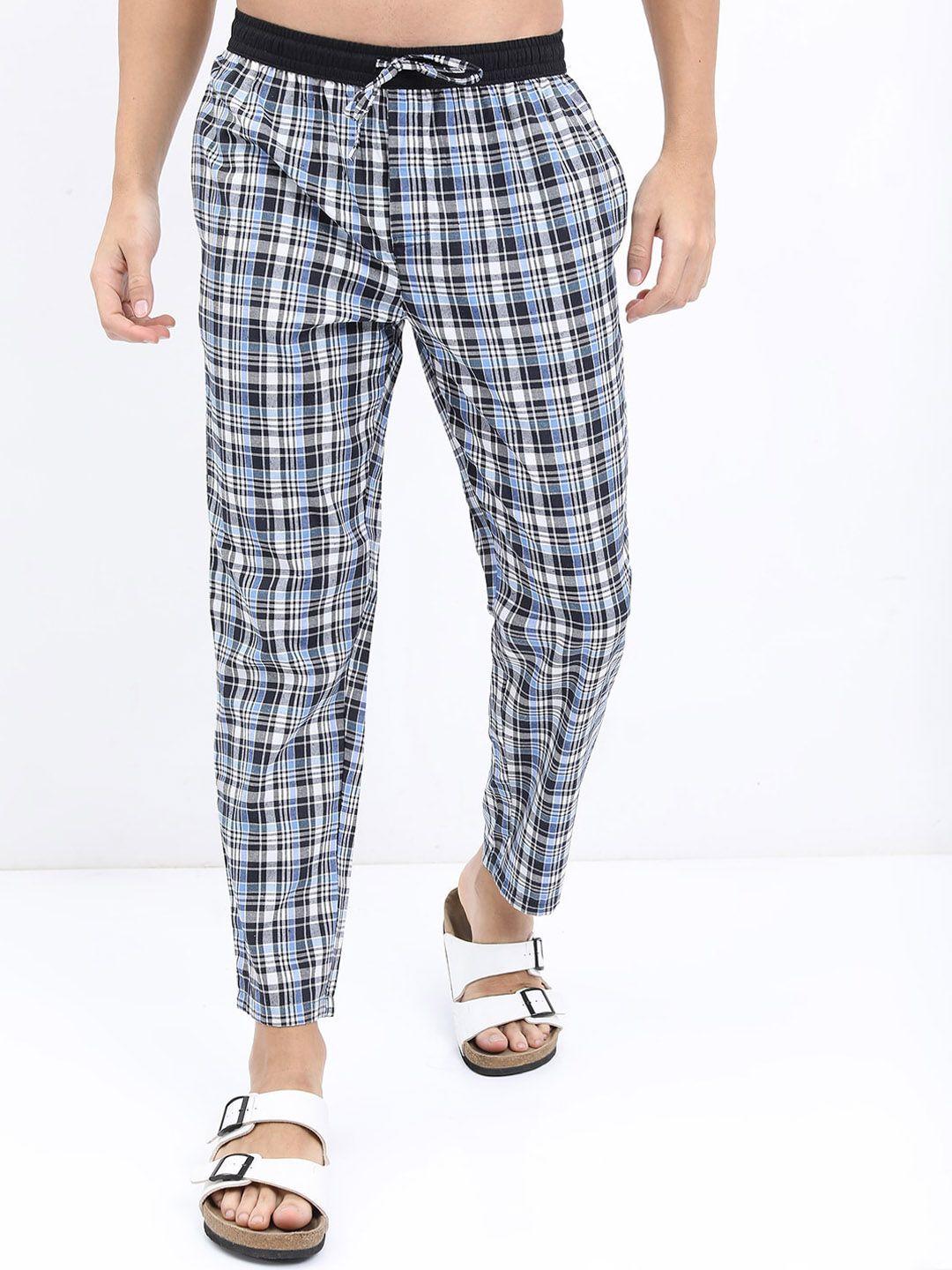 highlander men checked mid-rise lounge pants