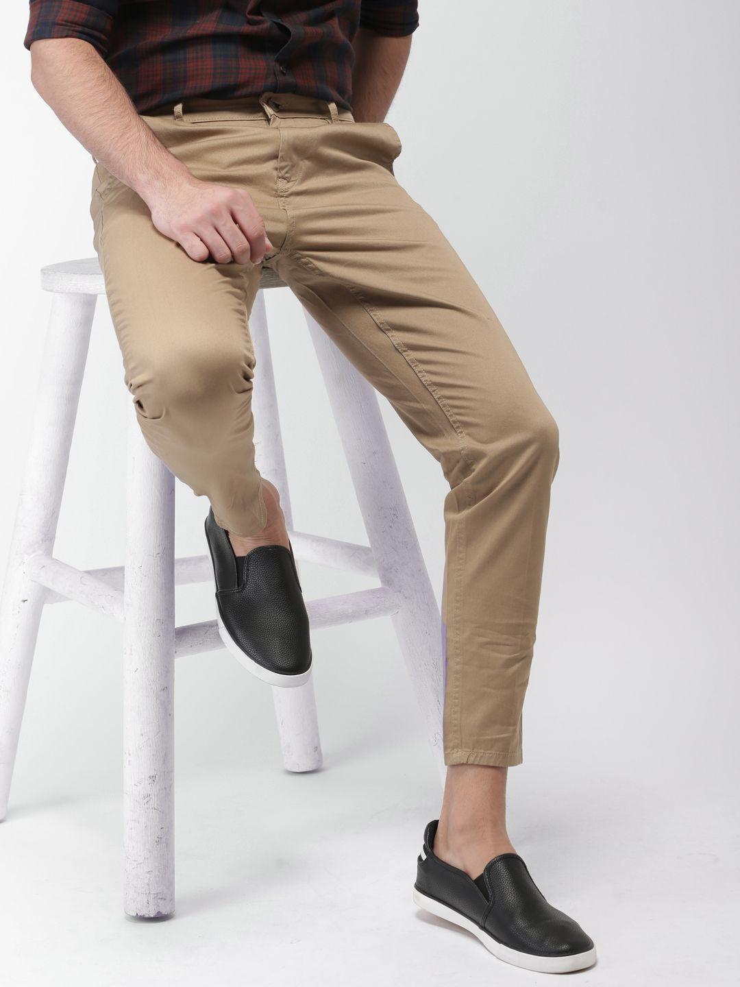 highlander men khaki tapered fit chinos