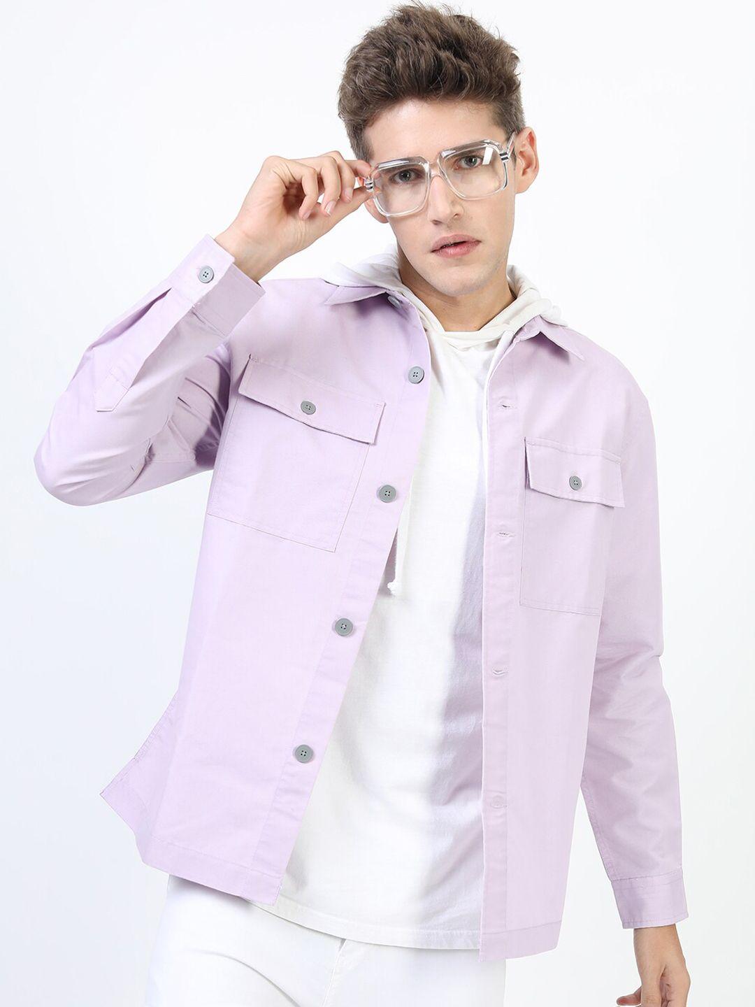 highlander men lavender slim fit casual shirt