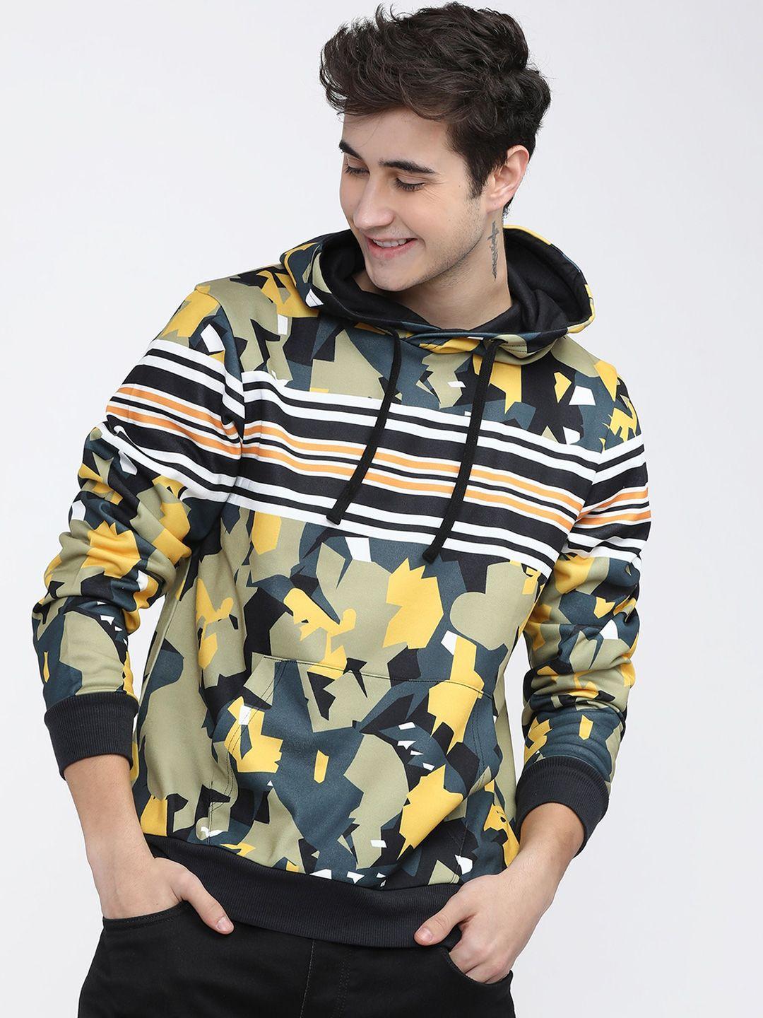 highlander men multicoloured printed hooded sweatshirt