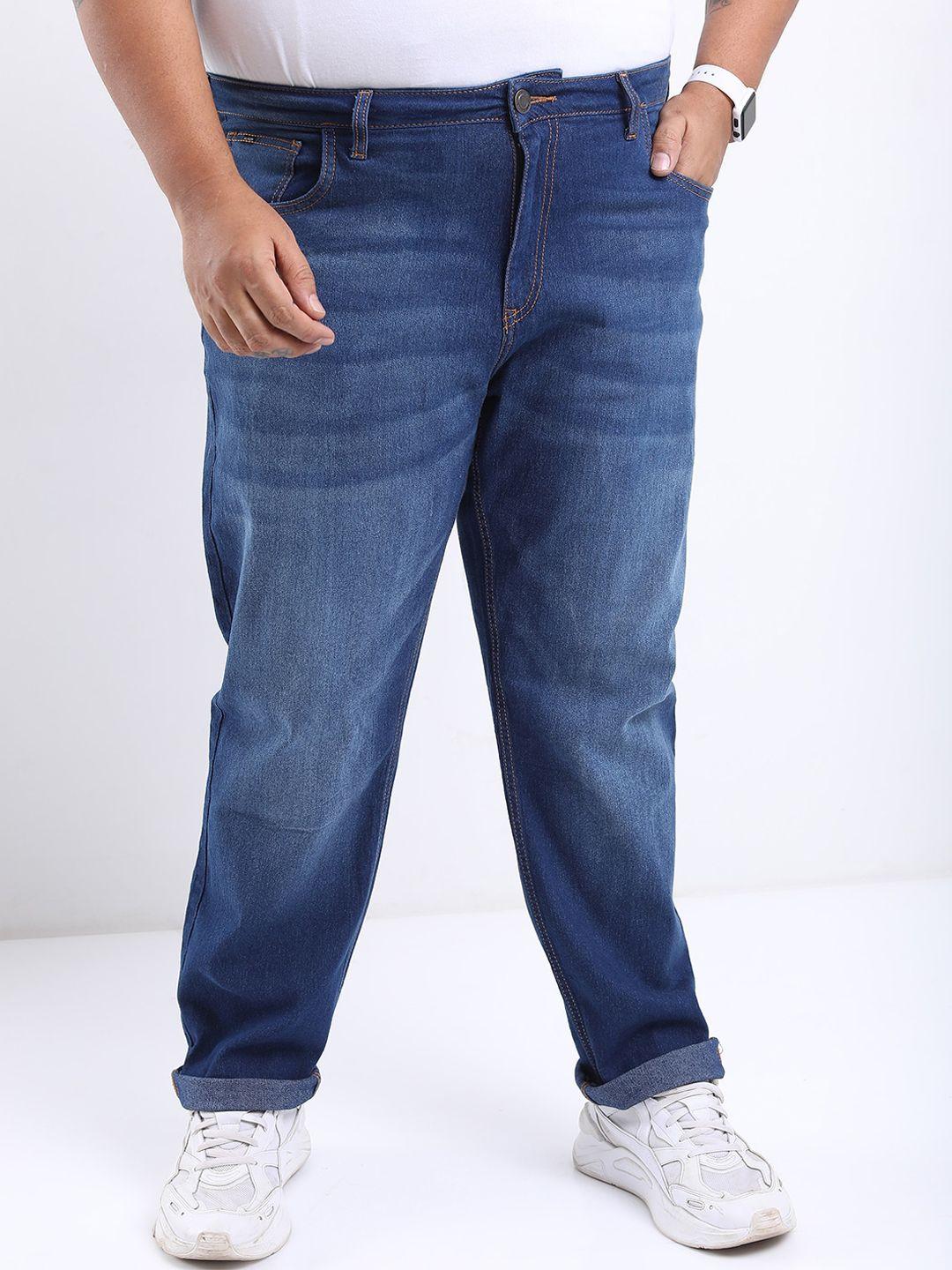 highlander men plus size slim fit low distress light fade stretchable jeans