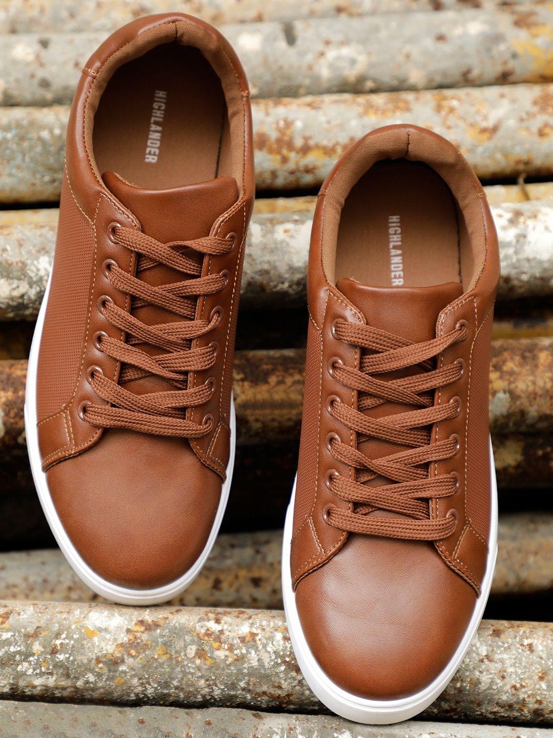 highlander men pu lace-up sneakers