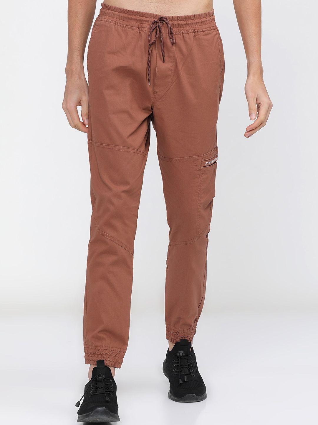 highlander men rust solid joggers trousers