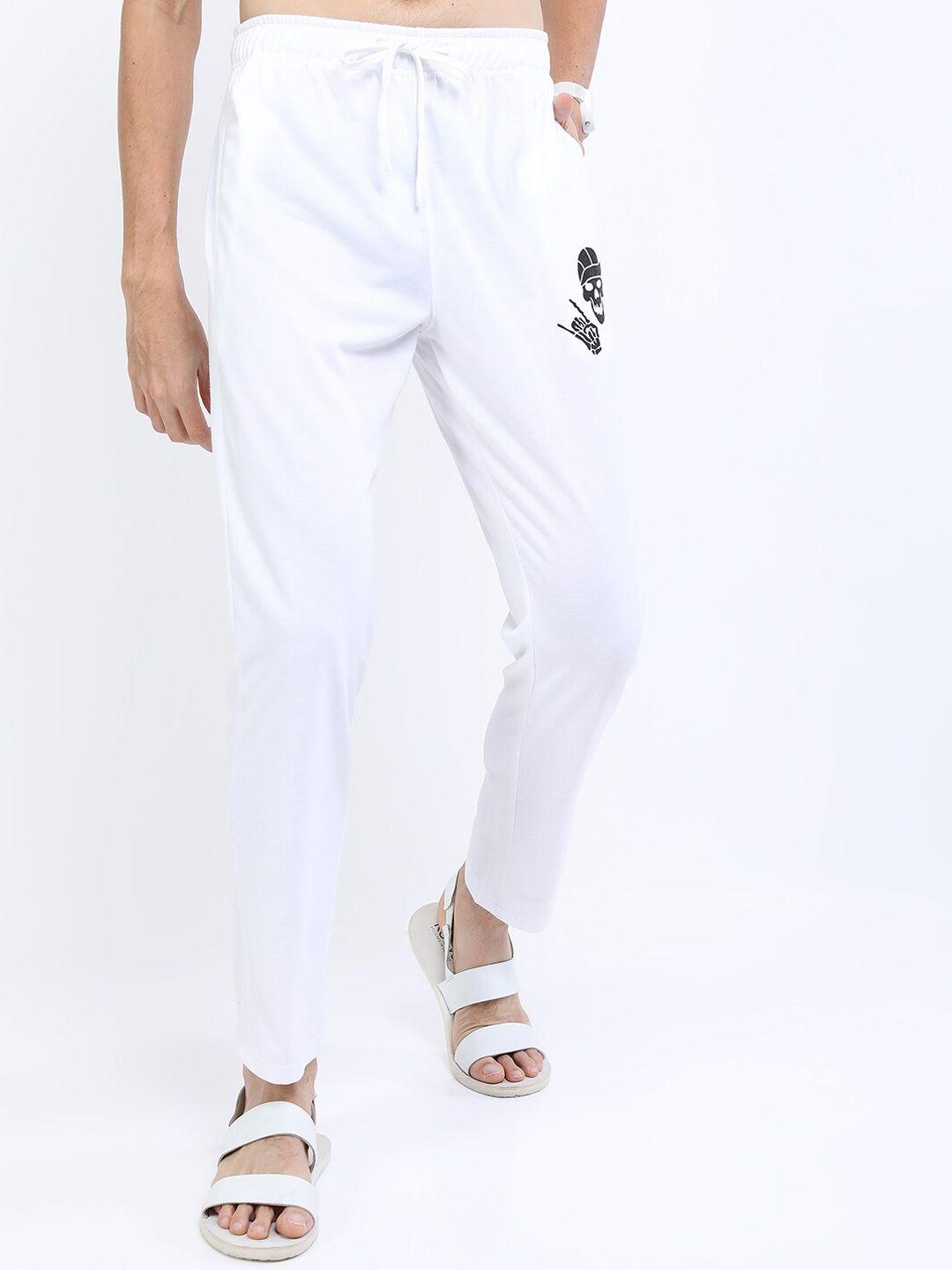 highlander men white printed track pants