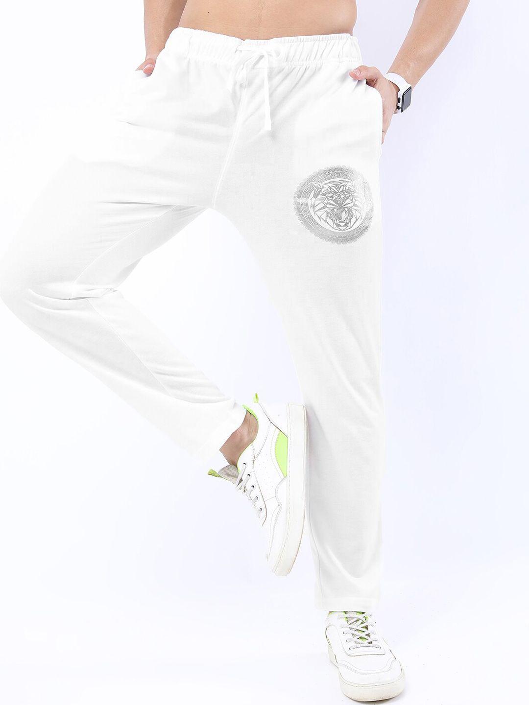 highlander men white printed track pants