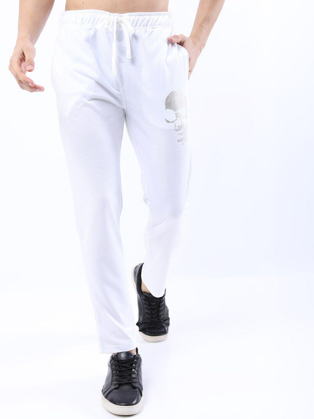 highlander men white printed track pants