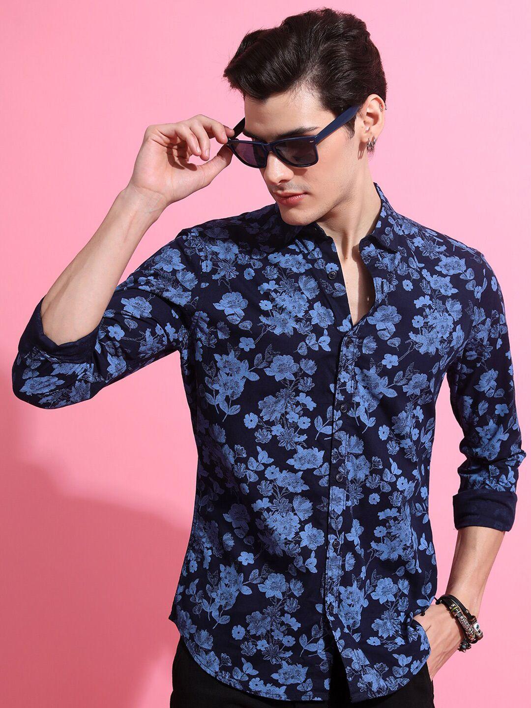 highlander slim fit floral opaque printed casual shirt