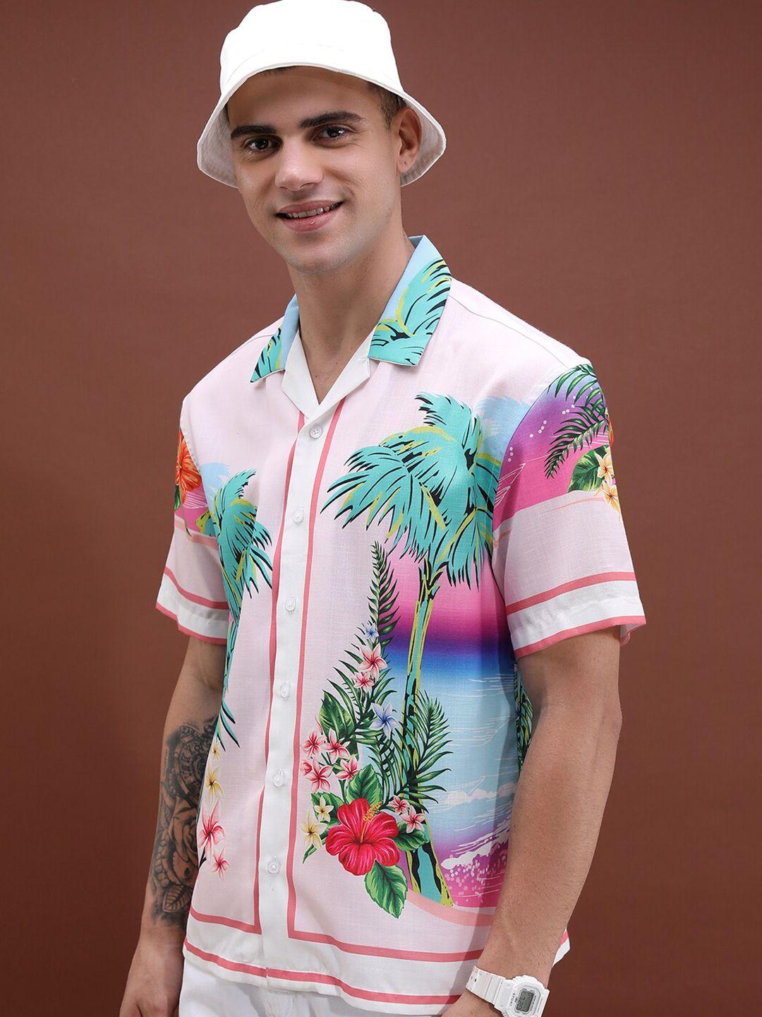 highlander unisex tropical printed short sleeves oversized casual shirt