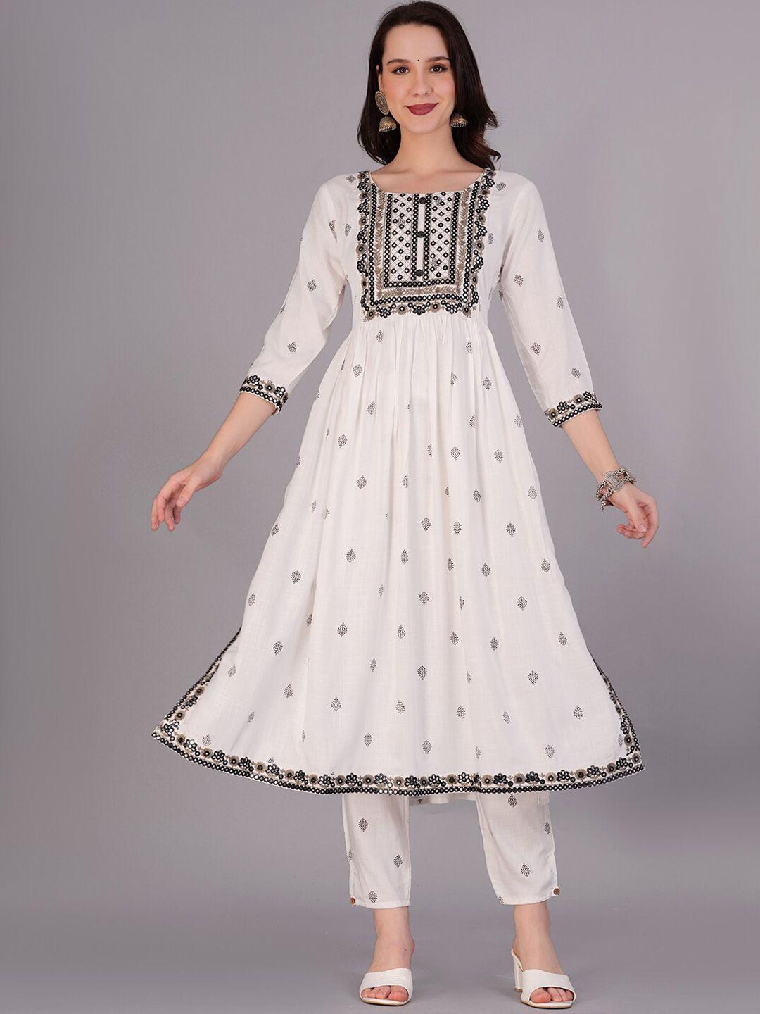 highlight fashion export ethnic motifs printed a-line kurta with trouser & dupatta