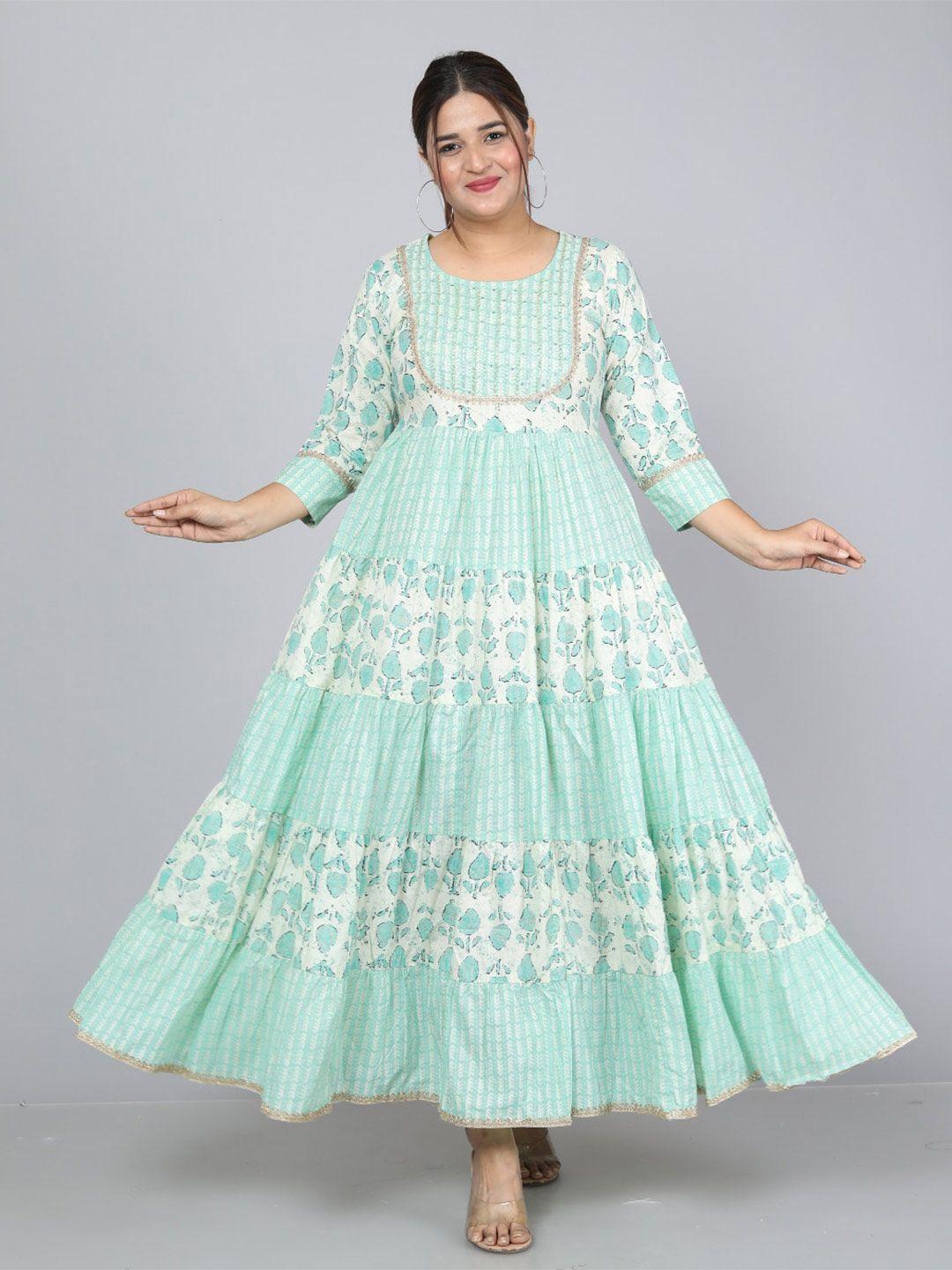 highlight fashion export ethnic motifs printed maxi dress