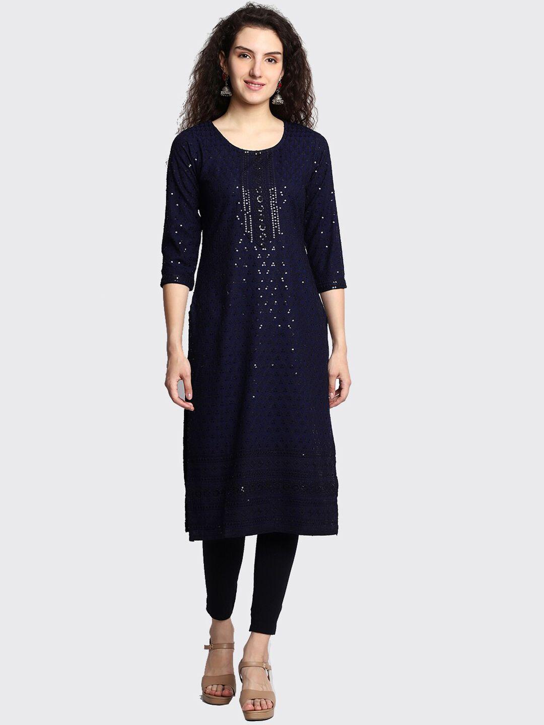 highlight fashion export ethnic motifs woven design sequinned kurta