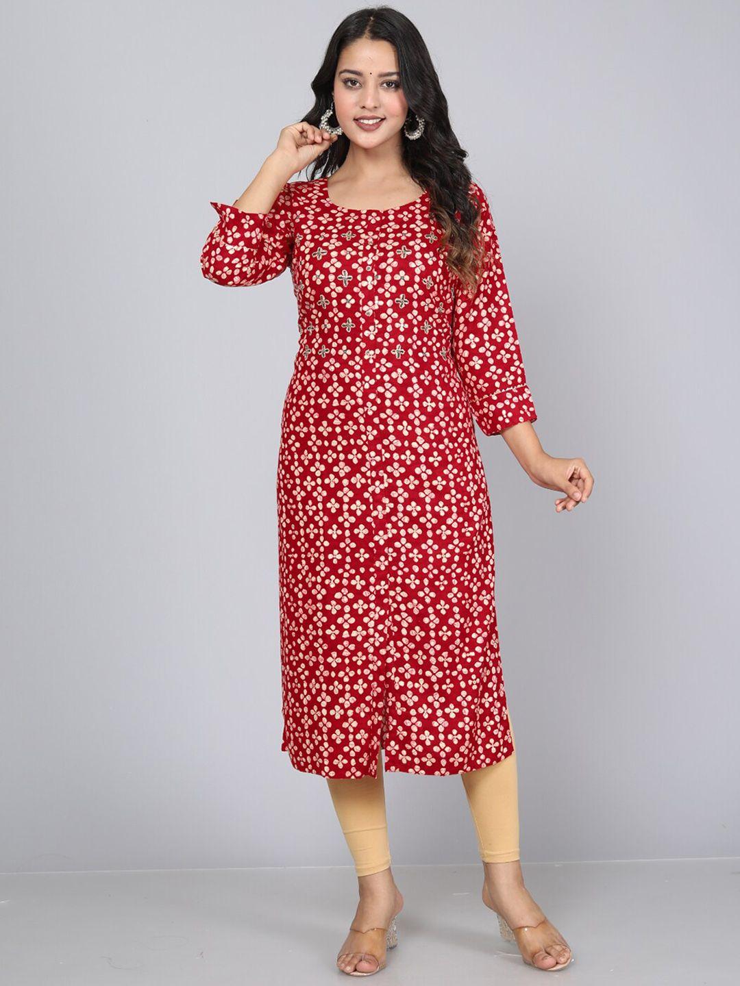 highlight fashion export floral printed thread work straight kurta