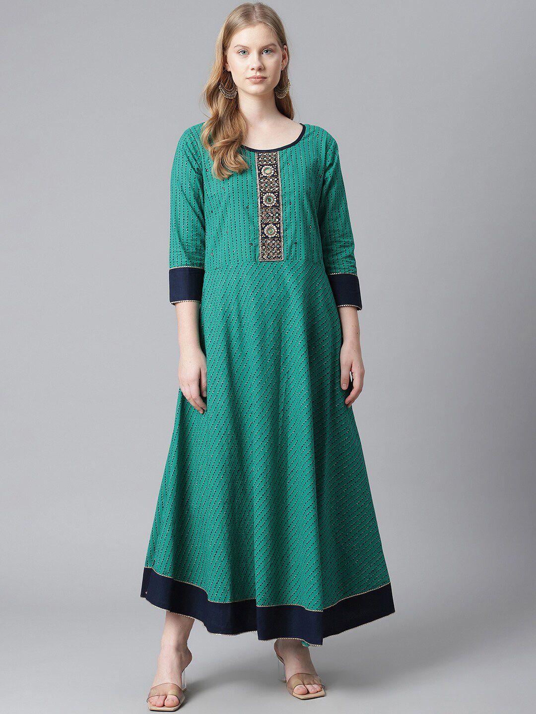 highlight fashion export green printed maxi dress