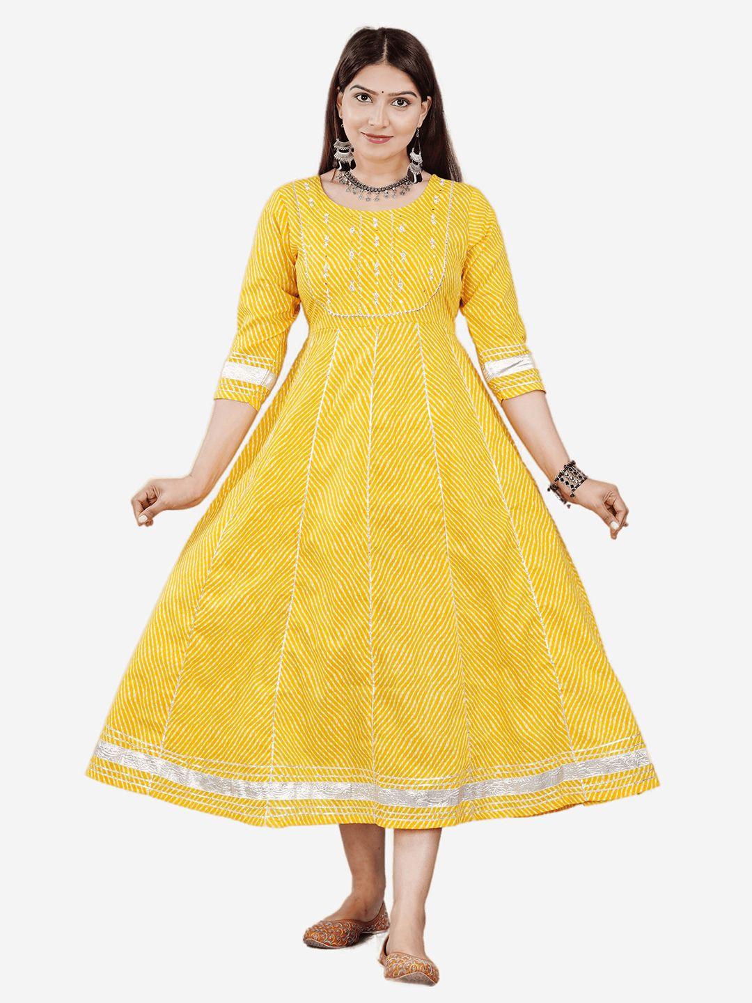 highlight fashion export women yellow striped a-line midi dress