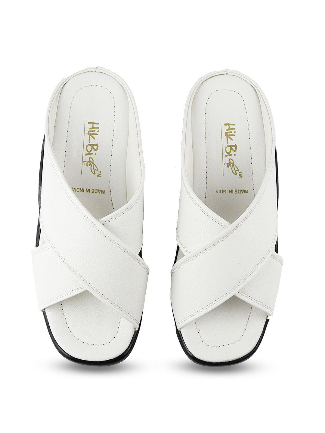 hikbi men open toe lightweight leather comfort sandals