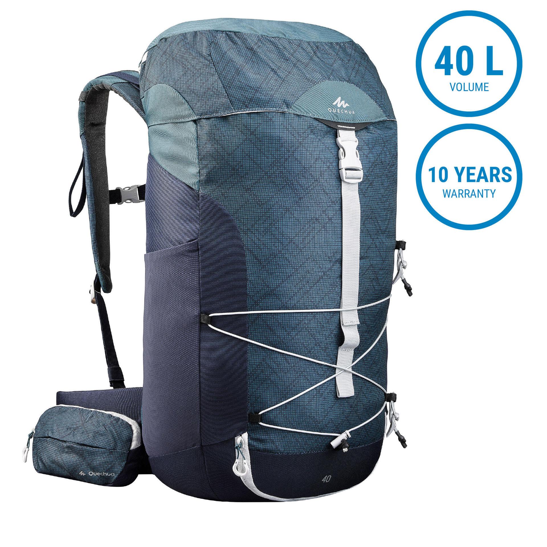 hiking backpack 40 litre mh100 - grey