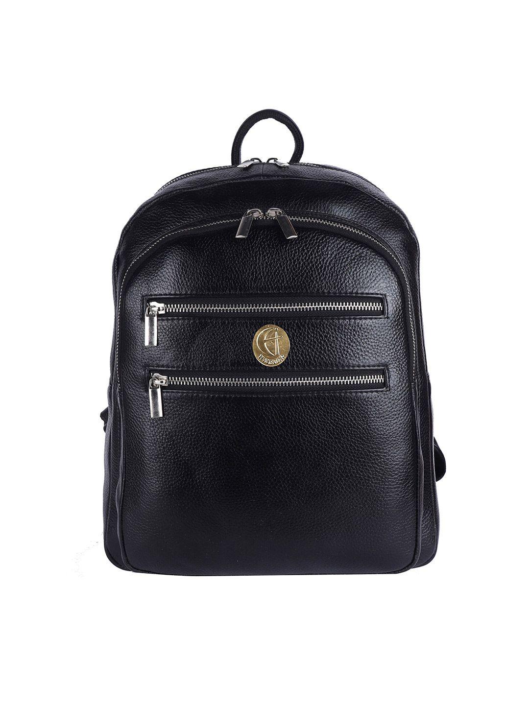 hileder unisex black textured backpack