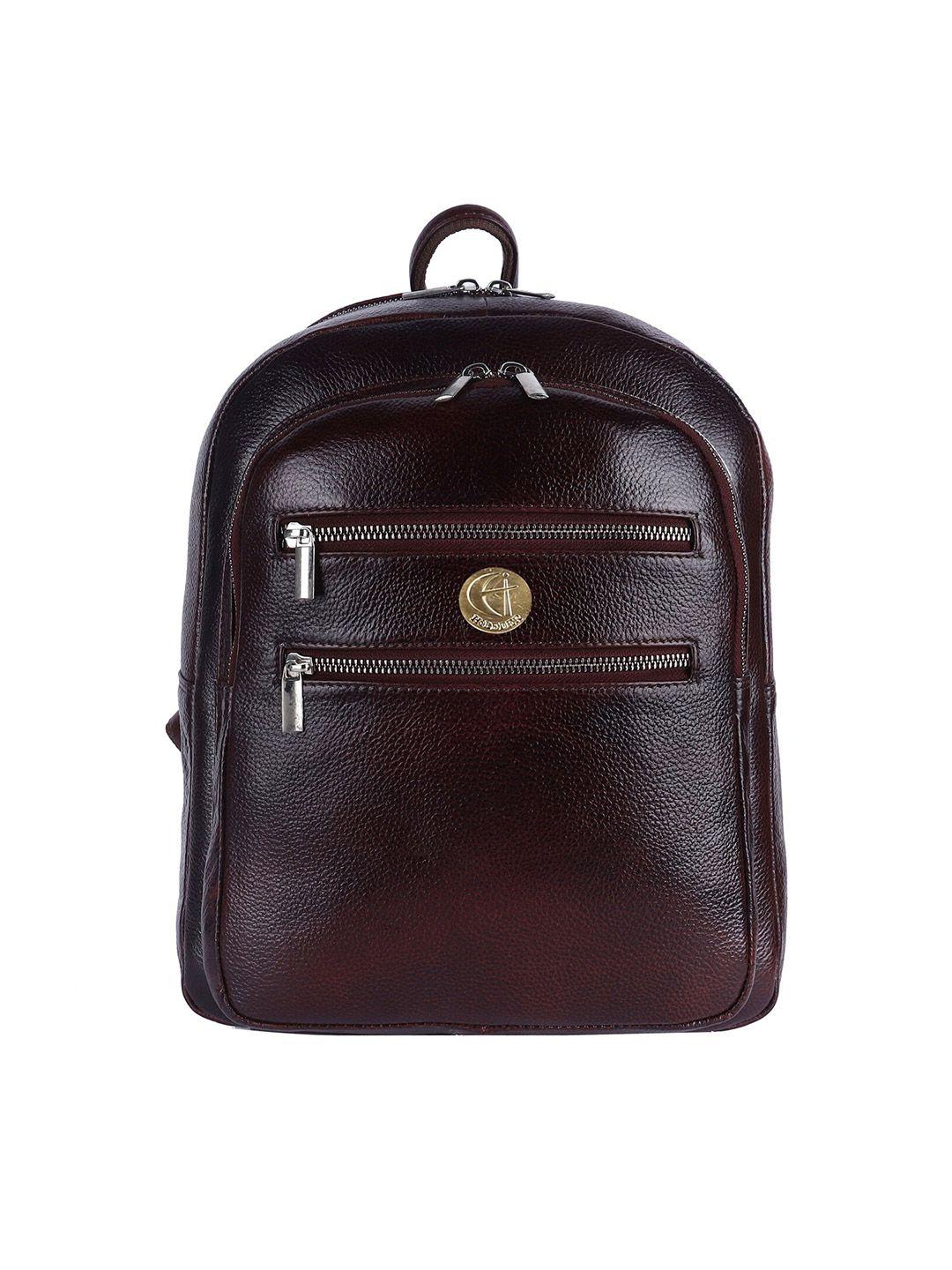 hileder unisex brown leather backpack